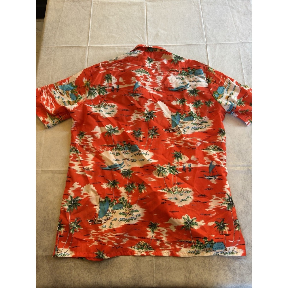 ISLANDER HAWAIIAN CAMP SHIRT TROPICAL BEACH RESORT PRINT SIZE L - Picture 4 of 5